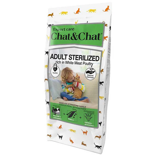 ⁦Expert Chat & Chat Care Adult Sterilized Cat Food Rich in White Meat Poultry 900 g⁩ - الصورة ⁦1⁩