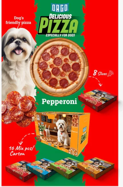 Orgo Treats Dog Meat Lovers Pizza 8 Slices