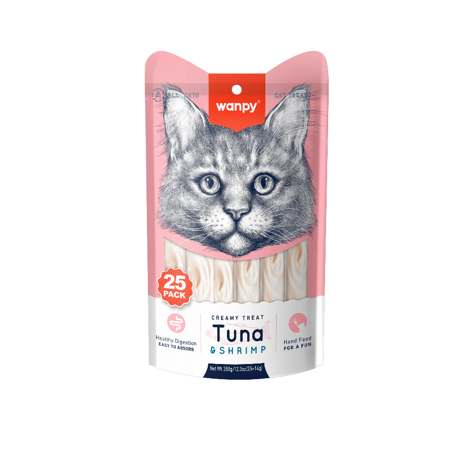 RAC-50-tunashrimp-25PACK Wanpy 25 Pack Creamy Treat - Tuna & Shrimp - الصورة 1