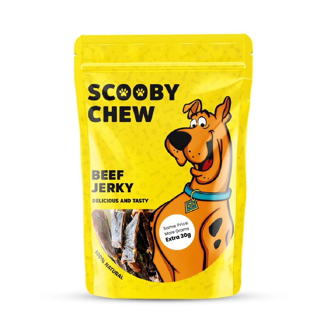 Scooby Chew with Beef Jerky Dog Treats 120g + Extra 30g Free Scooby Chew with Beef Jerky Dog Treats 120g + Extra 30g Free - الصورة 1