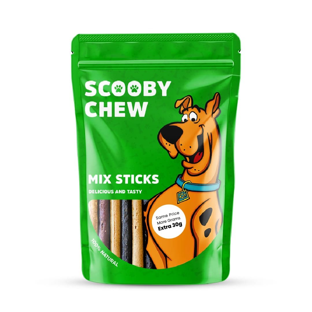 Scooby Chew with Mix Sticks Dog Treats 120g + Extra 30g Free Scooby Chew with Mix Sticks Dog Treats 120g + Extra 30g Free - الصورة 1