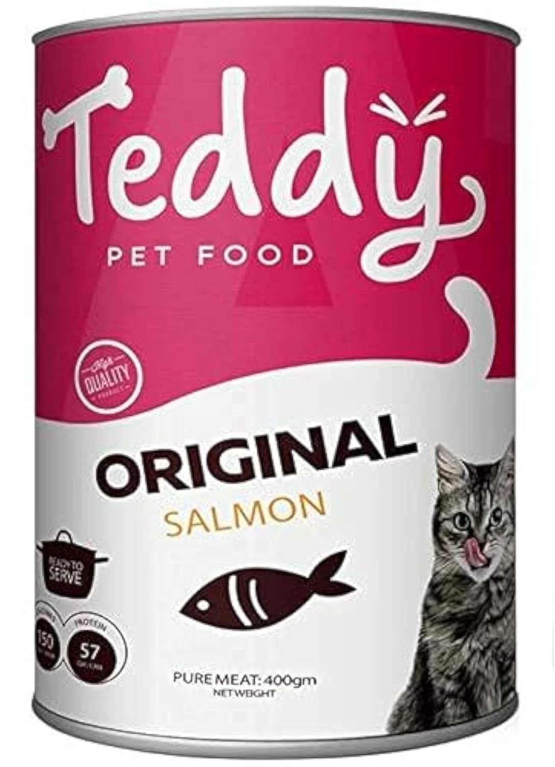imgi_124_61WSJ4ldZqL Teddy Wet Food Original With Salmon 400g - الصورة 1