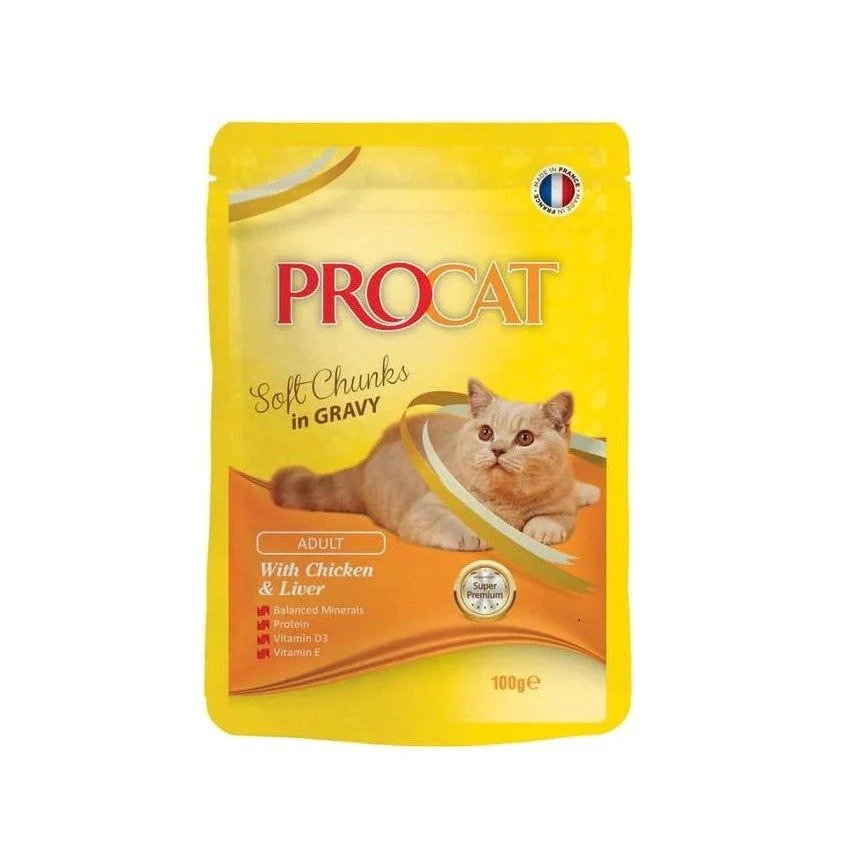 ⁦Procat Wet Food Chicken&liver Jelly Pouch 100g⁩ - الصورة ⁦1⁩