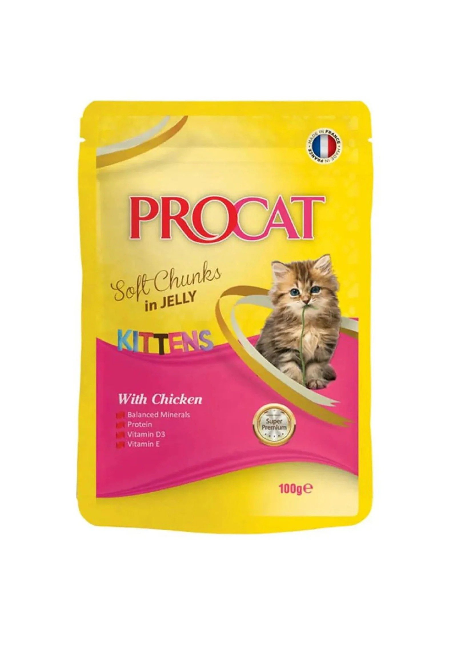 ⁦Procat Kitten Wet Food Chicken Jelly Pouch 100g⁩ - الصورة ⁦1⁩