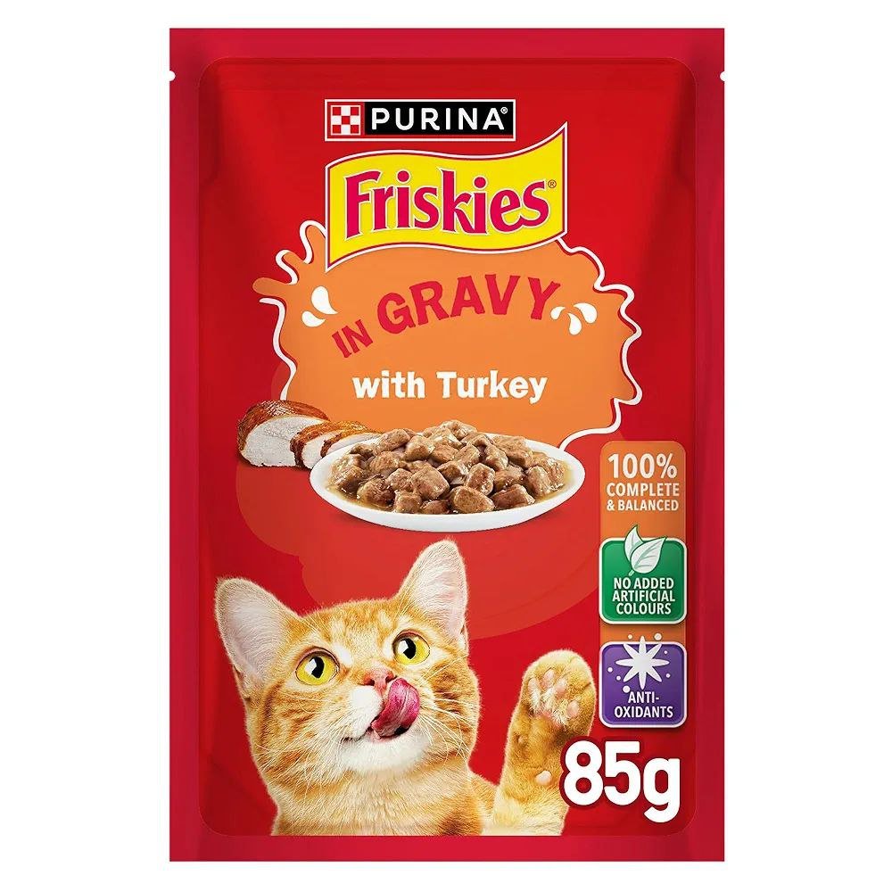 photo_6017344371512429454_y Purina Friskies Turkey in Gravy Wet Cat Food Pouch 85g - الصورة 1