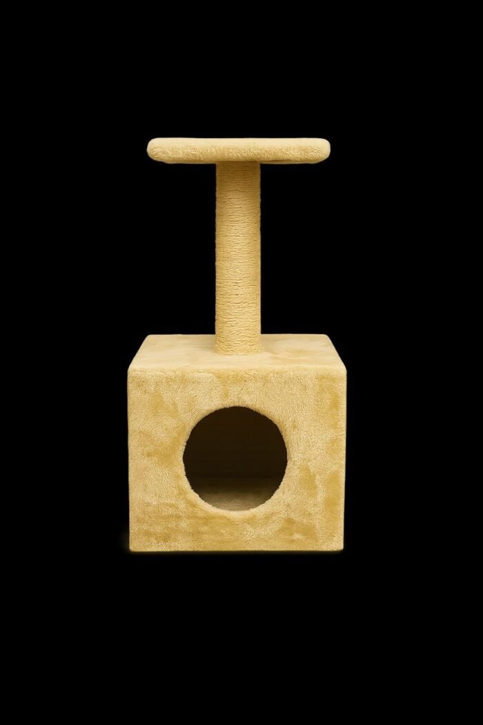 ⁦Beige Cat Condo Scratching Post⁩ - الصورة ⁦1⁩